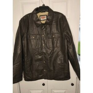 Levi's Faux Leather Sherpa Lined Trucker Jacket Black Mens L